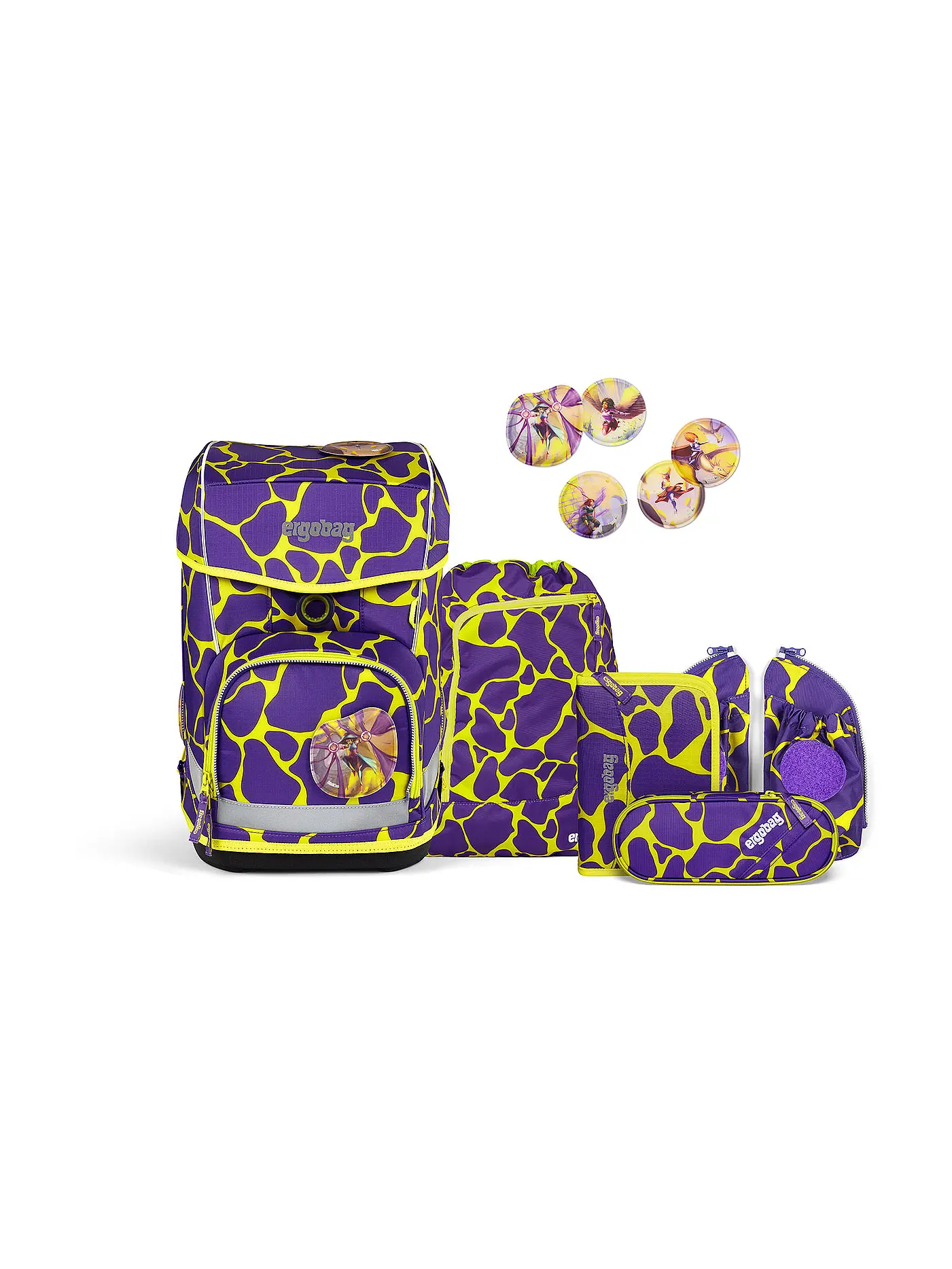 ERGOBAG | Schultaschen Set 6tlg CUBO Light Lumi - SuBärkraft | 